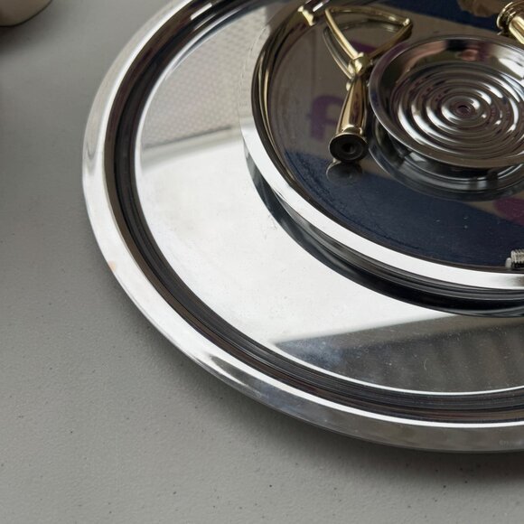 Vintage Two Tier Tray Party Partner Tidbit Snack Tray new in box mid century par - Picture 5 of 7